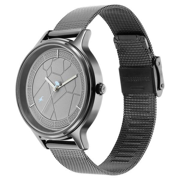 Fastrack Thor Quartz Analog Grey Dial Stainless Steel Strap Watch for Girls (NS6269QM01)