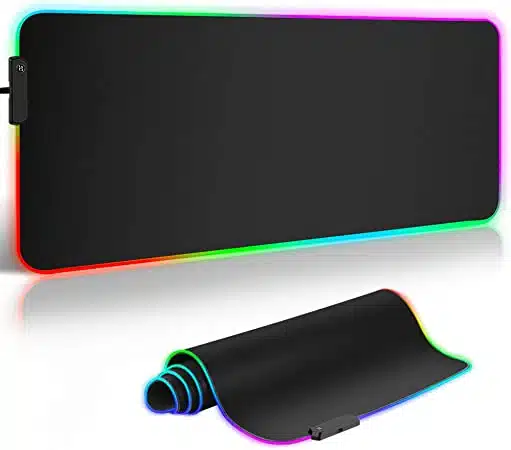 Full Black RGB Gaming Mouse Pad